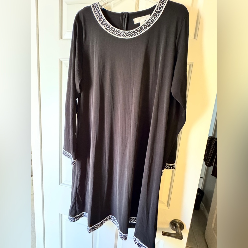 Michael Kors Black Dress with White Pattern Sz 2X